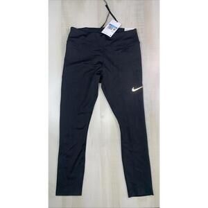 Nike Fast Tight Fit Mid Rise Black Mesh Ankle Crop Legging Womens M NWD-12730